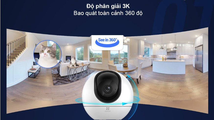 Cmera EZVIZ H6 tích hợp IA theo dõi chuyển động