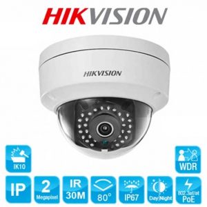 Camera Hikvision DS-2CD1123G0-IUF – IP Dome 2MP có âm thanh